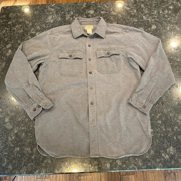 L.L. Bean Other - LL Bean Traditional Fit Heavy Cotton Gray Button Down Shirt Mens Medium Regular